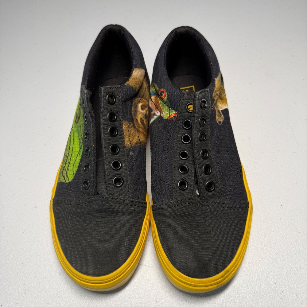 Vans National Geographic Photo Ark Kids 1.5‎ Black Yellow Animal Print Sneakers